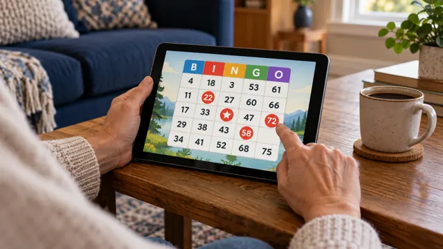 Bingo en ligne sur une tablette à la maison